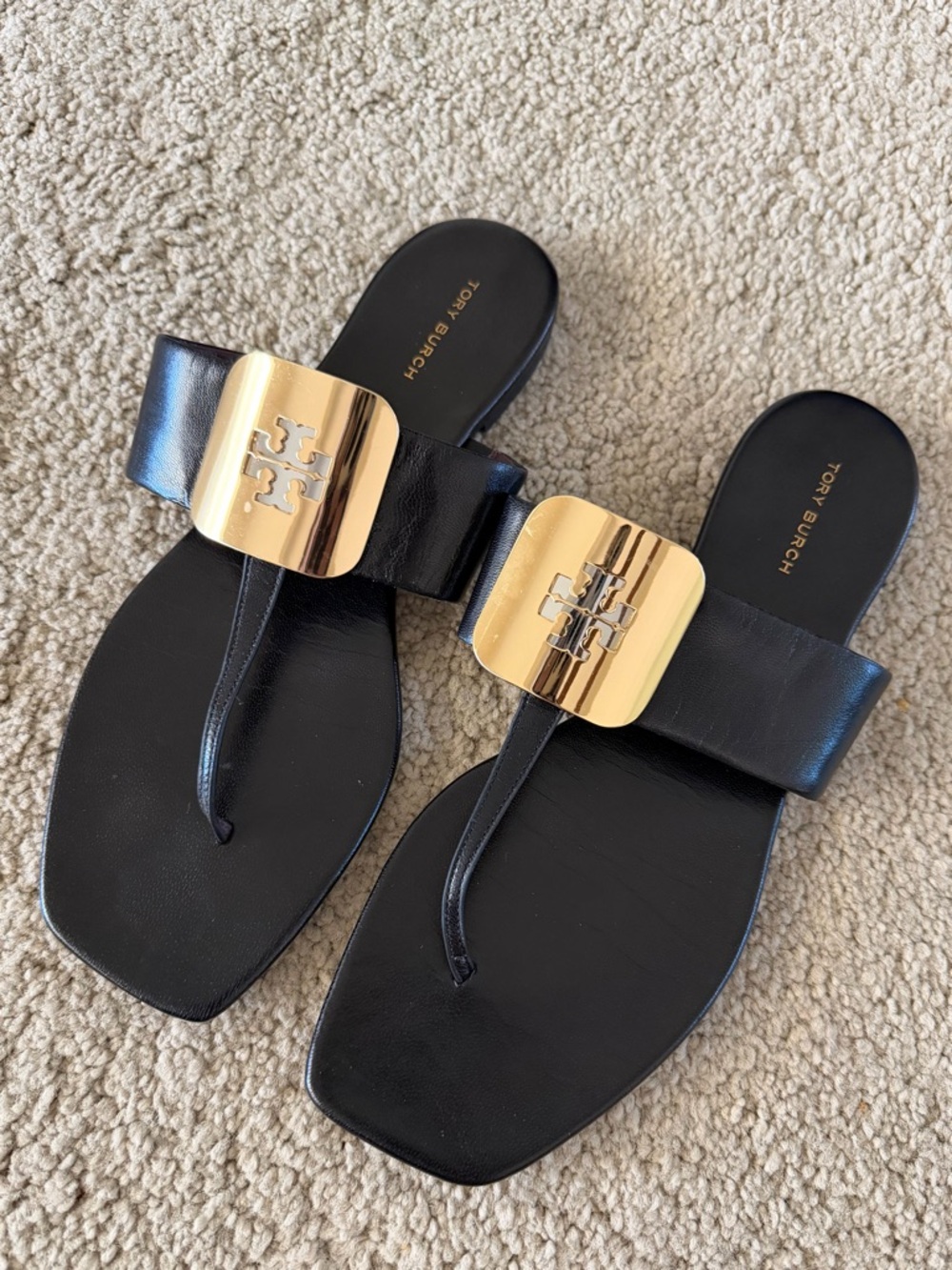 Tory Burch Perfect Black/Gold Georgia Sandal - Picture 2 of 10